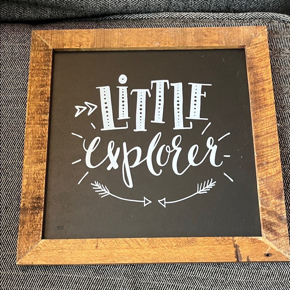 2/$10 Hobby Lobby Black and Brown 'Little Explorer' Wall Art
